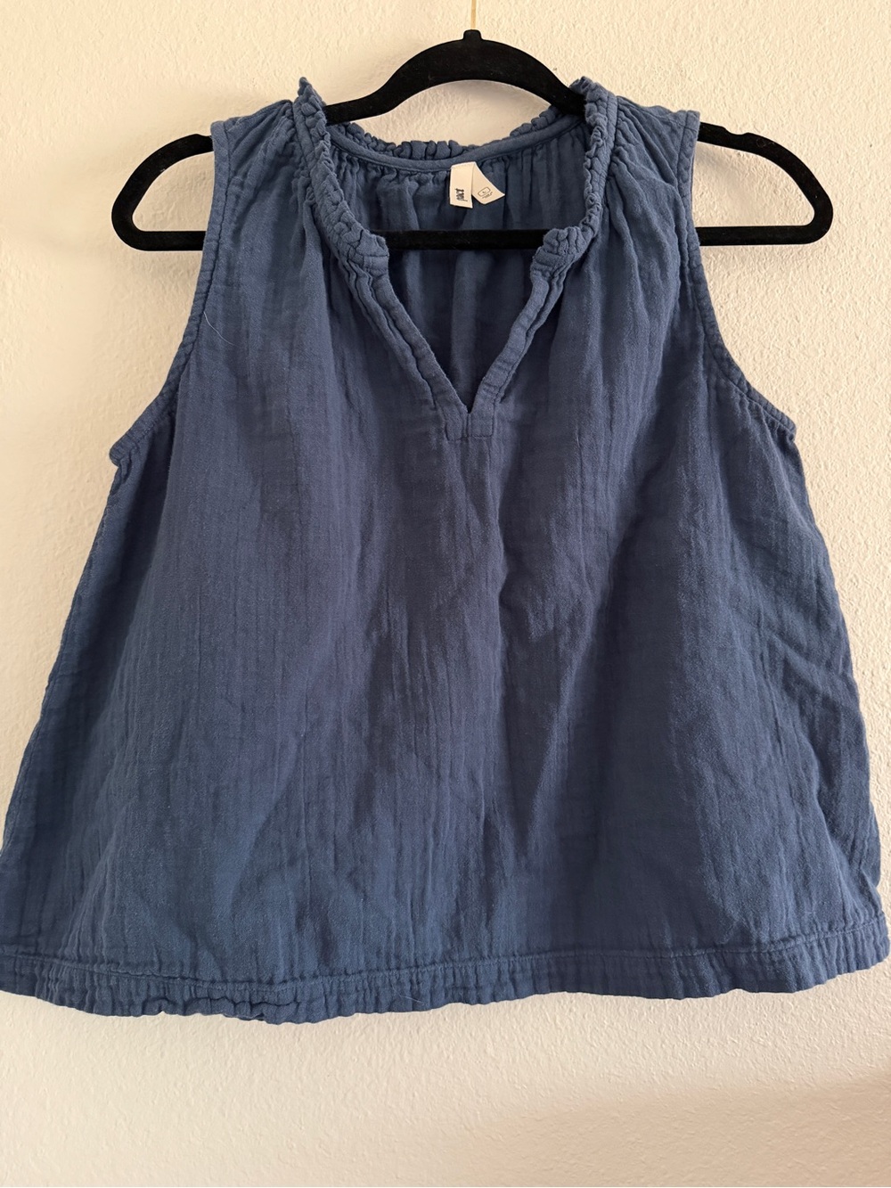 Pact Organic Cotton Blue Coastal Gauze Sleeveless Tank Top Beach